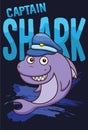 Cartoon shark for t shirt design