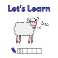 Cartoon Sheep Education Game for Kids Royalty Free Stock Photo