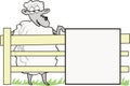 Cartoon sheep with sign