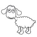 Cartoon sheep, vector lamb