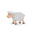 Cartoon sheep. Wooly cute farm animal stay. Vector trendy design illustration