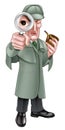 Cartoon Sherlock Holmes Detective Royalty Free Stock Photo