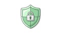 Cartoon Shield with Padlock: Internet Security and Data Protection Royalty Free Stock Photo