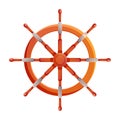 Cartoon ship steering wheel. Vector illustration. Ship wheel marine wooden vintage isolated on white background Royalty Free Stock Photo