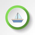 cartoon ship toy colored button icon. Signs and symbols can be used for web, logo, mobile app, UI, UX Royalty Free Stock Photo