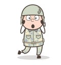 Cartoon Shocked Army Sergeant Expression Vector Illustration Royalty Free Stock Photo