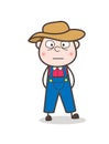 Cartoon Shocked Cowboy Face Expression Vector Royalty Free Stock Photo