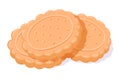 Cartoon shortbread cookies. Homemade tasty cookies, delicious, crumbly and buttery cookies flat vector illustration