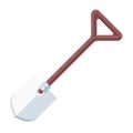 Cartoon shovel with wood holder vector isolated object illustration