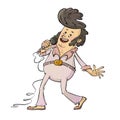 Cartoon Showman Illustration, Performer in Action