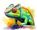 The cartoon shows the incredible color-changing abilities of a chameleon.