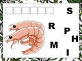 Cartoon shrimp crossword. Put the letters in the correct order