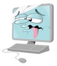 Cartoon Sick Computer Royalty Free Stock Photo