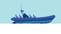 Cartoon side view of Rigid inflatable boat ship Royalty Free Stock Photo