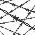 Cartoon Silhouette Black Barbed Wire Line Background Card. Vector Royalty Free Stock Photo