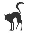 Cartoon silhouette of the cat who arched its back Royalty Free Stock Photo