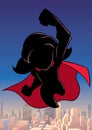 Super Girl Flying Sky Silhouette Royalty Free Stock Photo