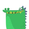 Cartoon silly crocodile smiling. Vector illustration isolated