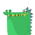Cartoon silly crocodile smiling. Vector illustration isolated Royalty Free Stock Photo