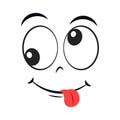 Cartoon silly face. Silly expression vector