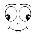 Cartoon silly smiling face expression vector