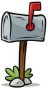 Cartoon silver mailbox vector icon