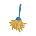 Cartoon simple feather duster icon. Spring cleaning duster brush icon isolated on white background. Royalty Free Stock Photo