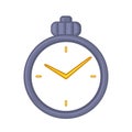 Cartoon simple mechanical stopwatch icon on white background