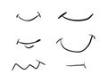 Cartoon simple smile set vector symbol icon design. Beautiful il