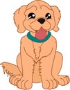 Cartoon sitting golden retriever.