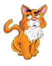 Cartoon sitting orange cat