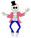 Cartoon Skeleton Giving a Thumbs Up Vector Illustration Royalty Free Stock Photo