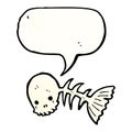 cartoon skeleton spooky fish