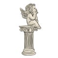 cartoon sketch. angel statue white cupid with wings on capital Royalty Free Stock Photo