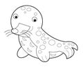 Cartoon sketch animal seal on white background illustration