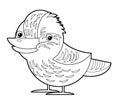 Cartoon sketch drawing australian animal bird kookaburra on white background illustration