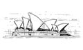 Cartoon Sketch of Sydney opera House, Australia