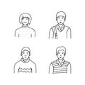 Cartoon Sketch People Vector Illustration