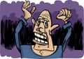 Cartoon sketch of scared man Royalty Free Stock Photo