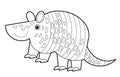 Cartoon sketchbook american scene with happy and funny armadillo on white background - illustration Royalty Free Stock Photo