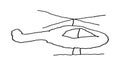 Cartoon Sketchy Helicopter Drawing