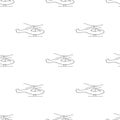 Cartoon Sketchy Helicopter Drawing Motif Pattern