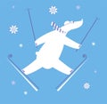 Cartoon skiing bear illustration