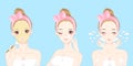 Cartoon skin care woman Royalty Free Stock Photo