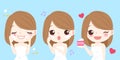 Cartoon skin care woman