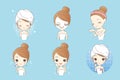 Cartoon skin care woman Royalty Free Stock Photo