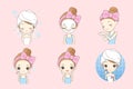 Cartoon skin care woman