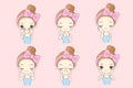 Cartoon skin care woman