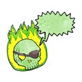 cartoon skull with eye patch with speech bubble Royalty Free Stock Photo