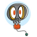 Cartoon skull light bulb